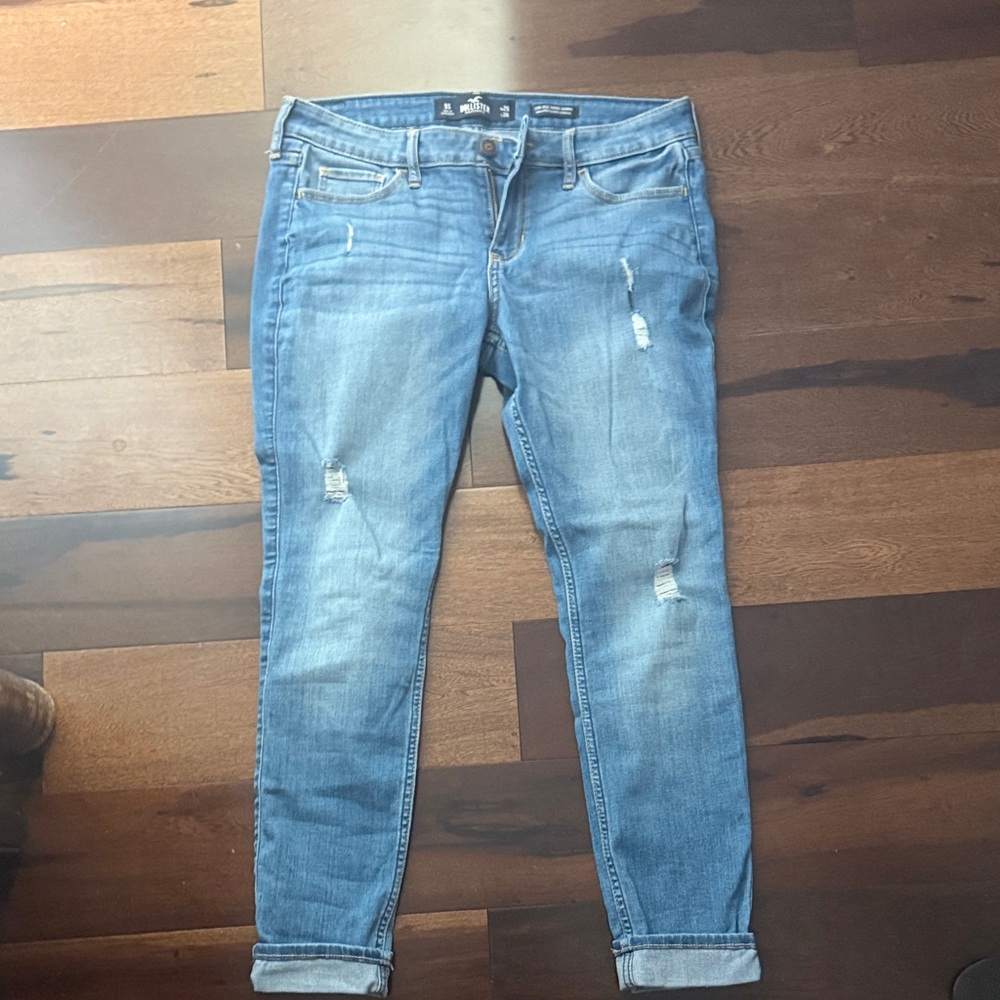 Hollister Light Blue Distressed Boyfriend Jeans